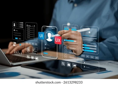 UI and UX design — designer working on interface screens